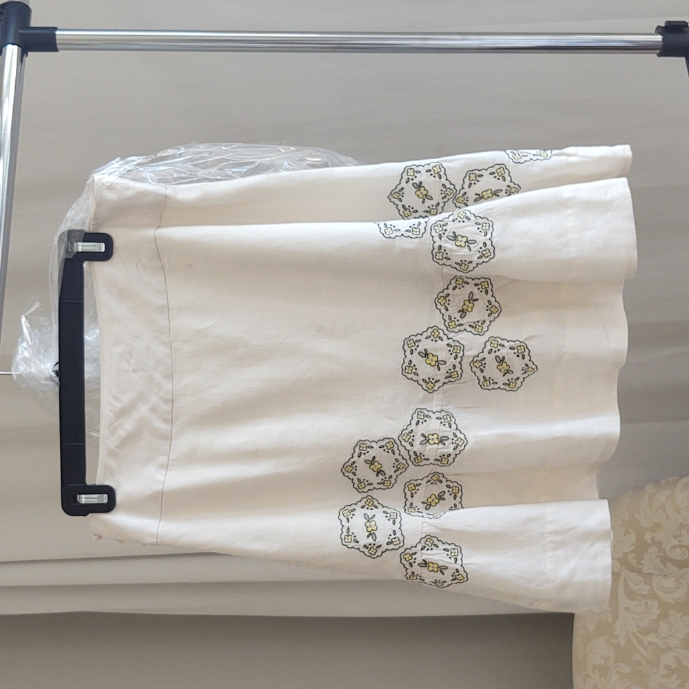 Odille white linen a line skirt size 6 - Picture 2 of 6